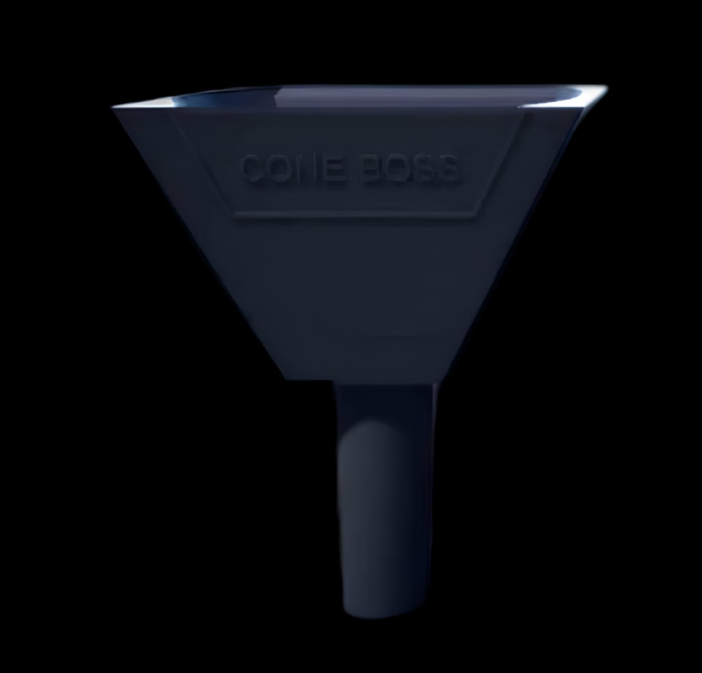 Black Cone Boss funnel end positioned over a pre-roll cone